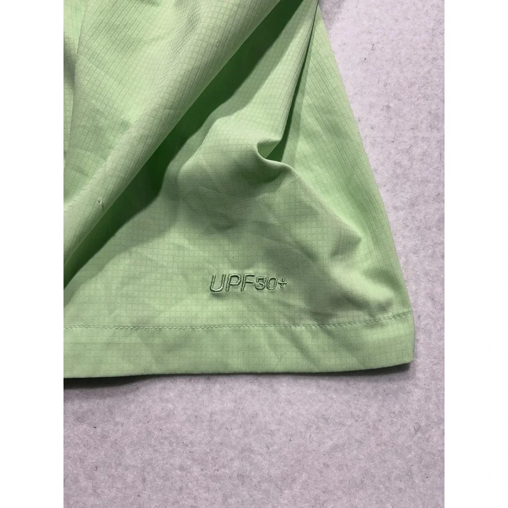 Columbia PFG Shirt Mens 2XL Green Short Sleeve Fishing Button Up Vented UPF 30+